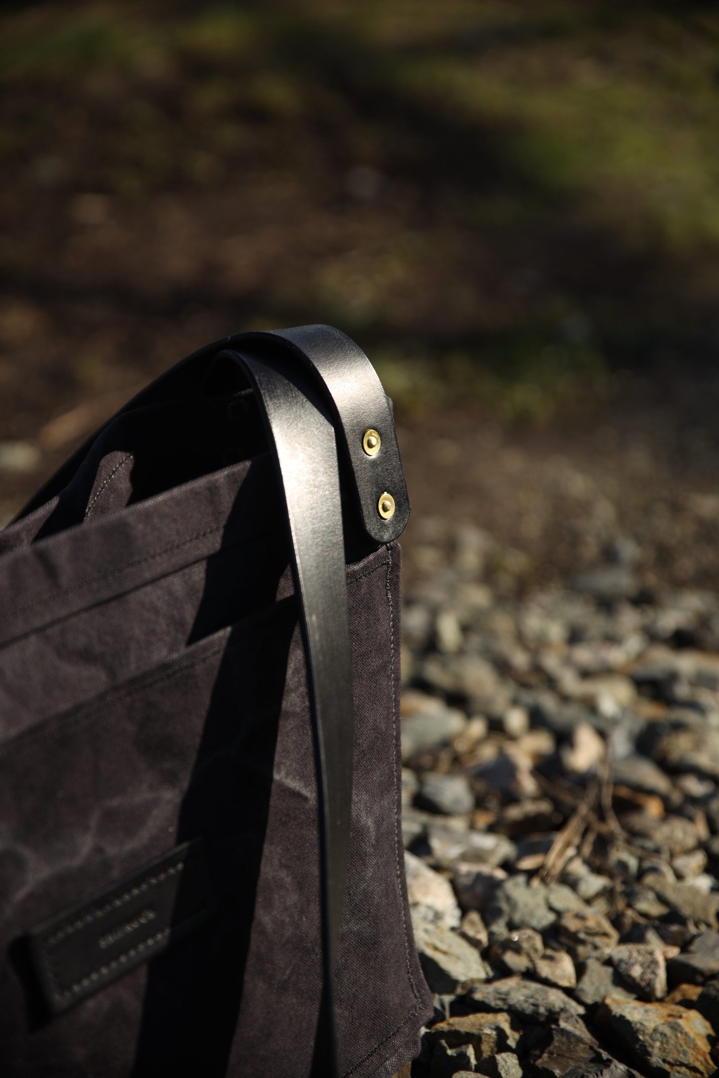 The Dory Tote In Obsidian Leather and Waxed Canvas - Made To Order - Lead Time Applies