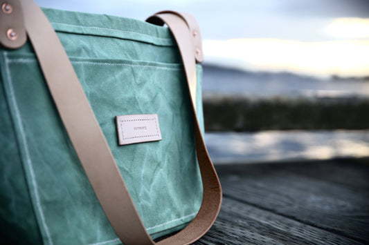 The Dory Tote - In Bespoke Seagrass Teal