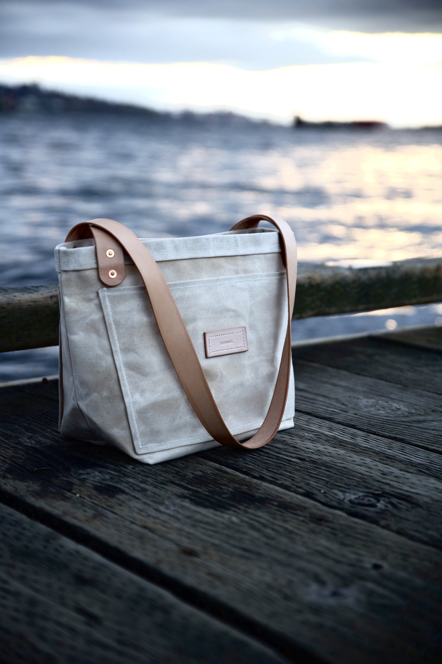 The Dory Tote In Natural Waxed Canvas - Made To Order - Lead Time Applies