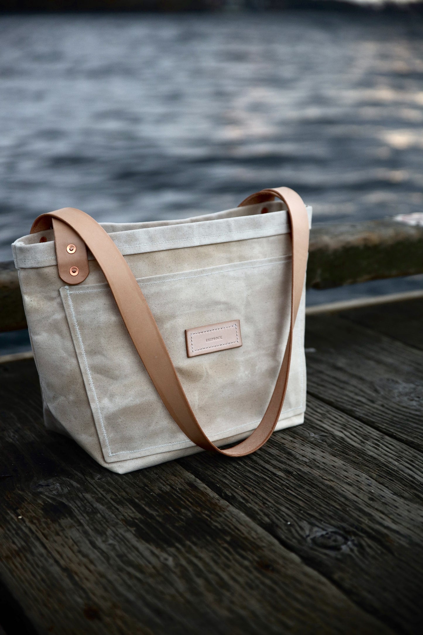 The Dory Tote In Natural Waxed Canvas - Made To Order - Lead Time Applies