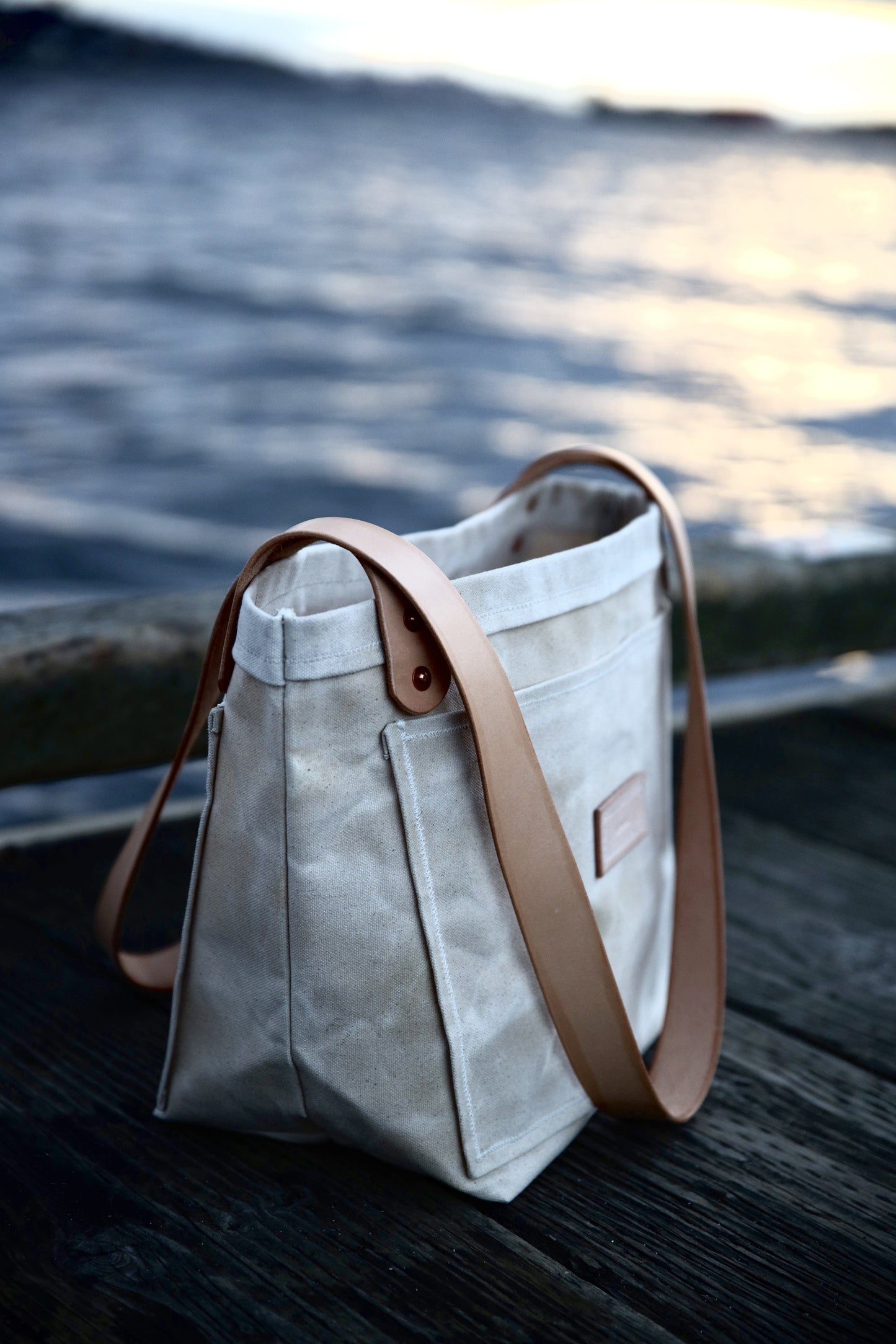 The Dory Tote In Natural Waxed Canvas - Made To Order - Lead Time Applies