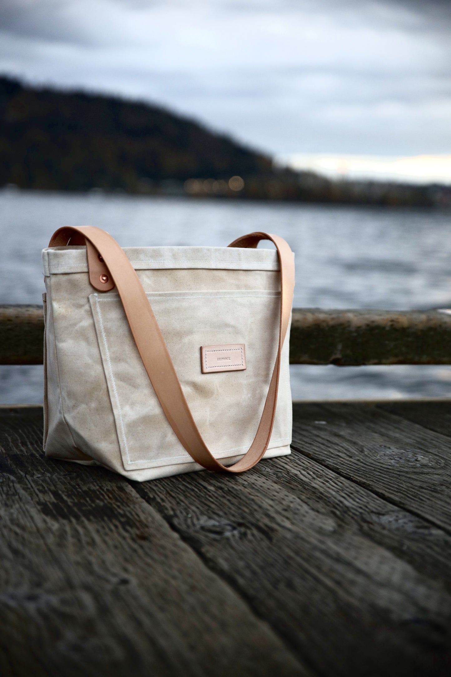 The Dory Tote In Natural Waxed Canvas - Made To Order - Lead Time Applies