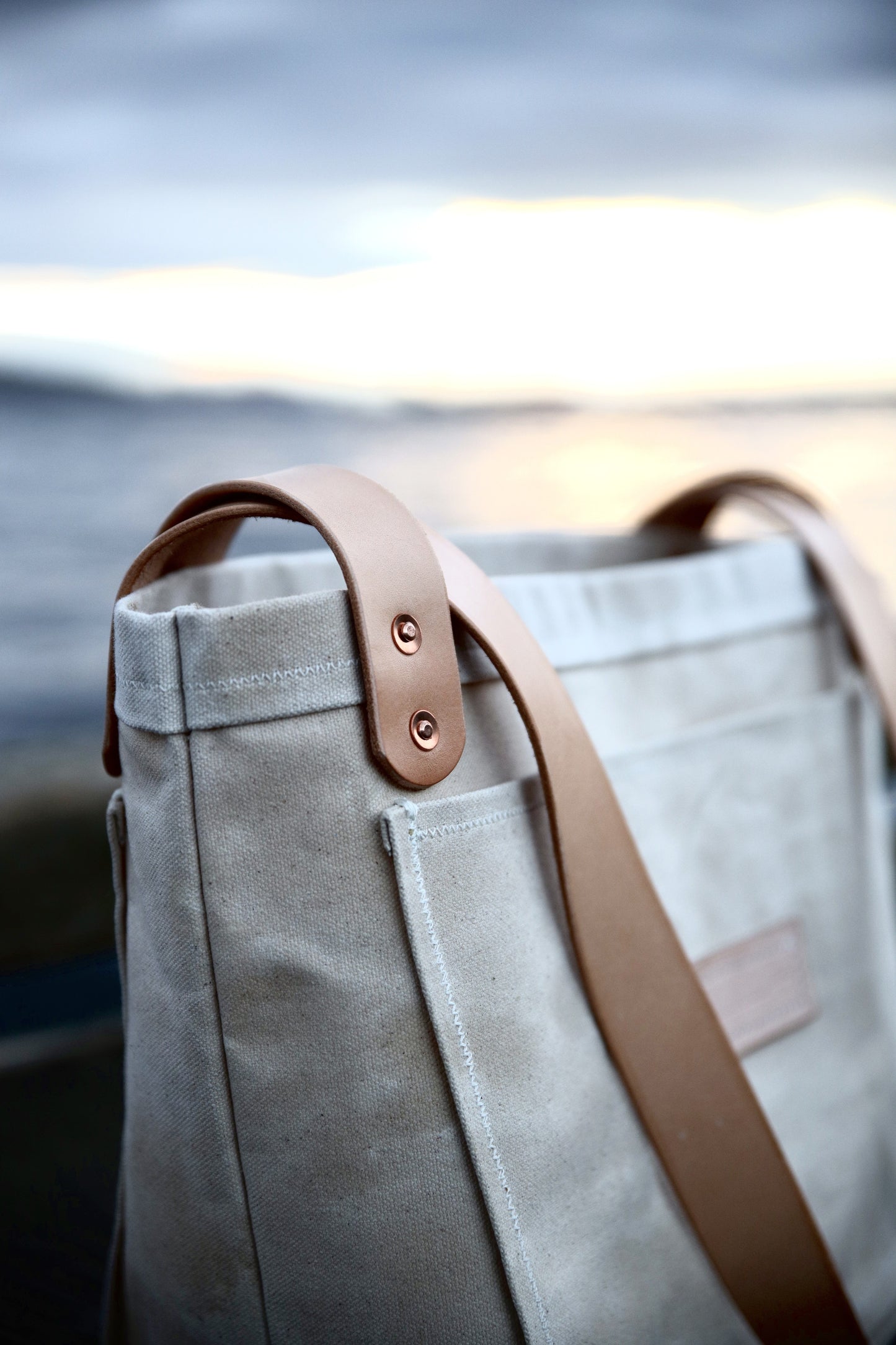 The Dory Tote In Natural Waxed Canvas - Made To Order - Lead Time Applies