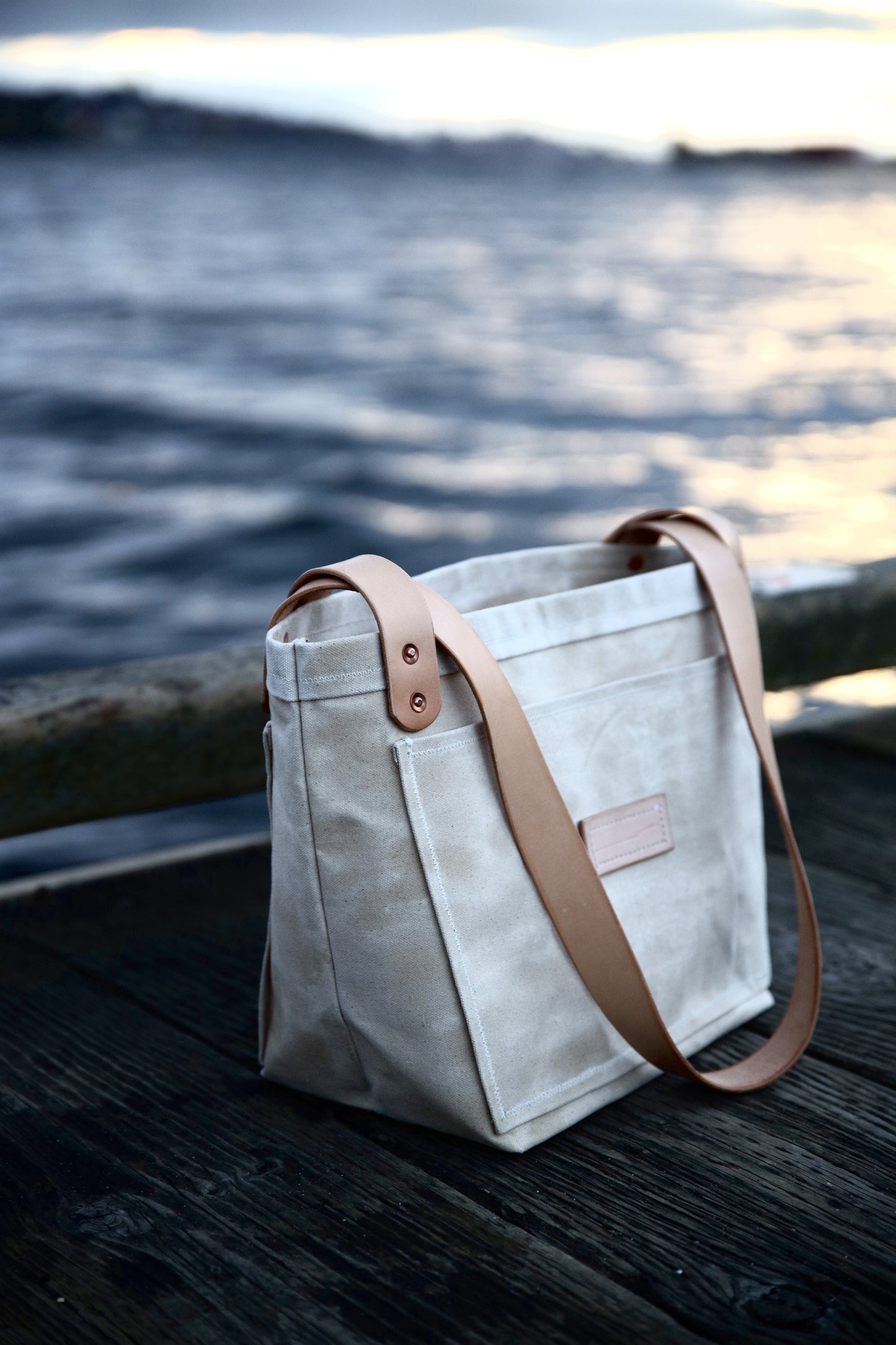 The Dory Tote In Natural Waxed Canvas - Made To Order - Lead Time Applies