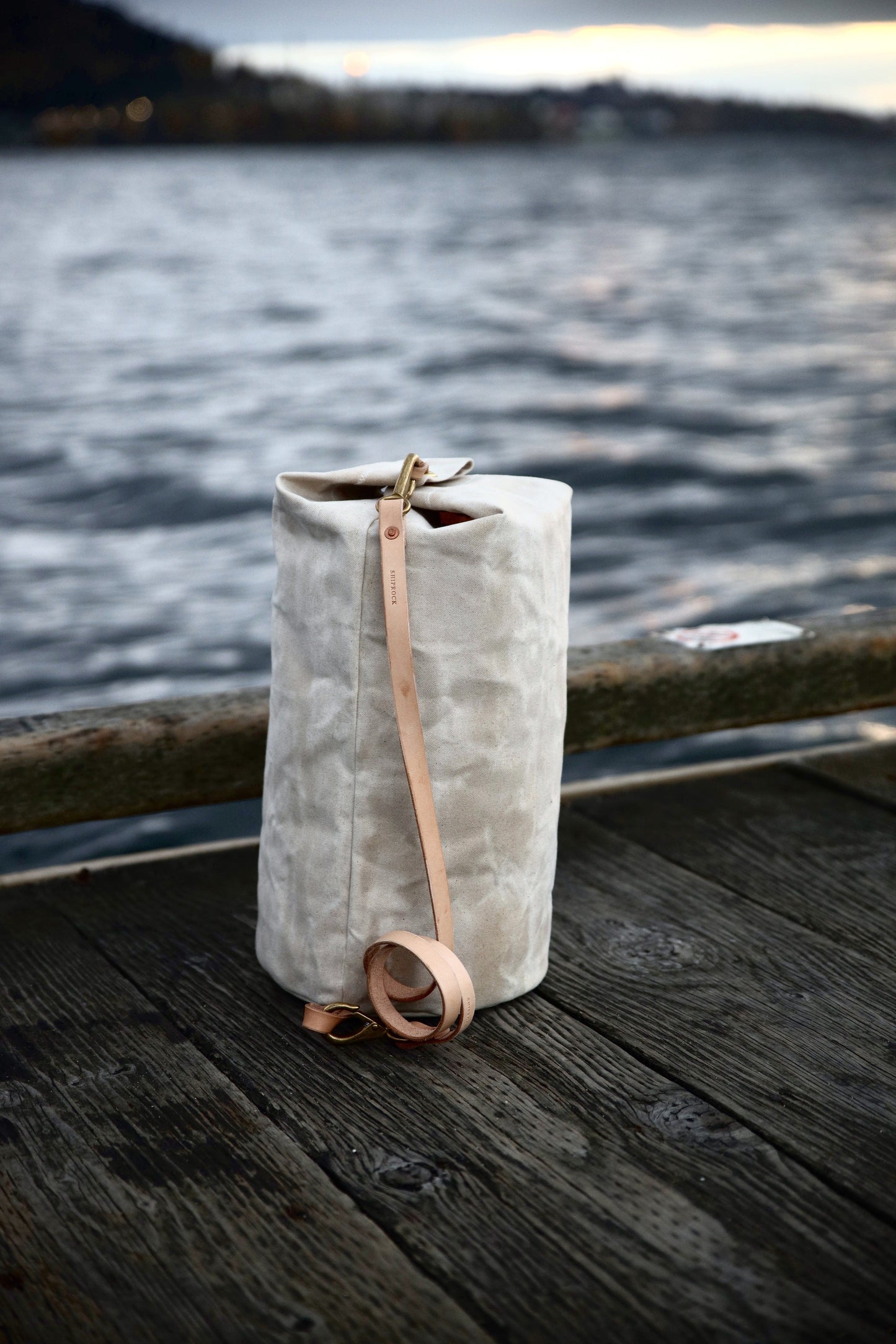 The Runabout in Obsidian Waxed Canvas and Obsidian Veg Tan Leather Strap - Made To Order - Lead Time Applies
