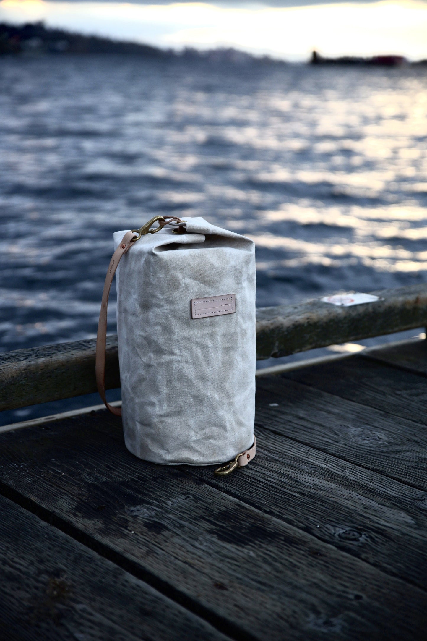 The Runabout in Obsidian Waxed Canvas and Obsidian Veg Tan Leather Strap - Made To Order - Lead Time Applies