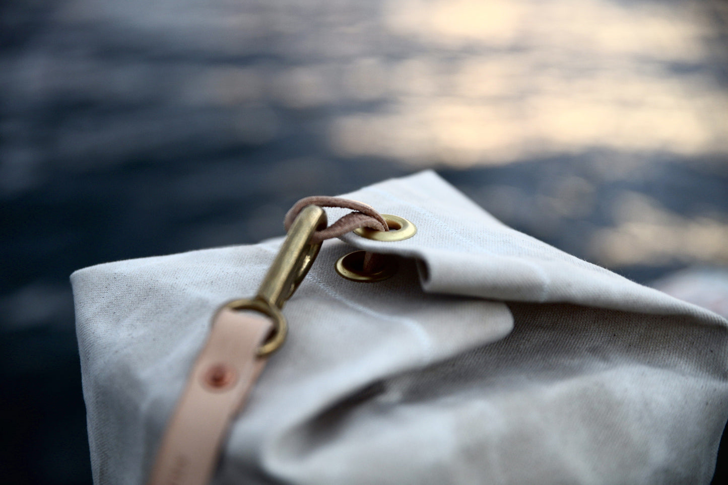 The Runabout in Obsidian Waxed Canvas and Obsidian Veg Tan Leather Strap - Made To Order - Lead Time Applies