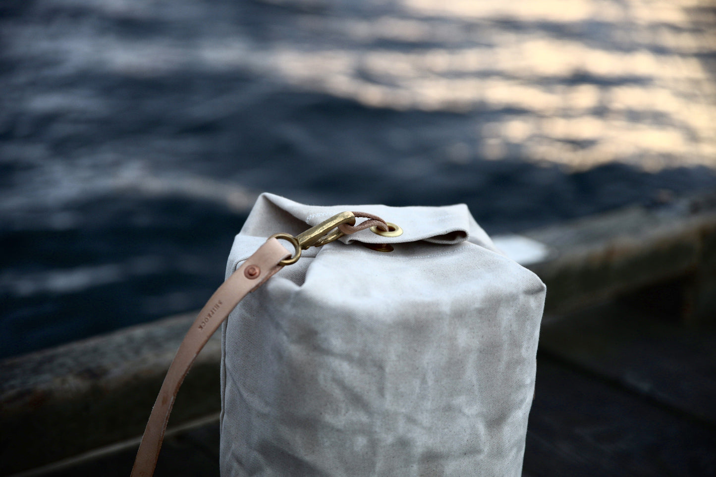 The Runabout in Obsidian Waxed Canvas and Obsidian Veg Tan Leather Strap - Made To Order - Lead Time Applies