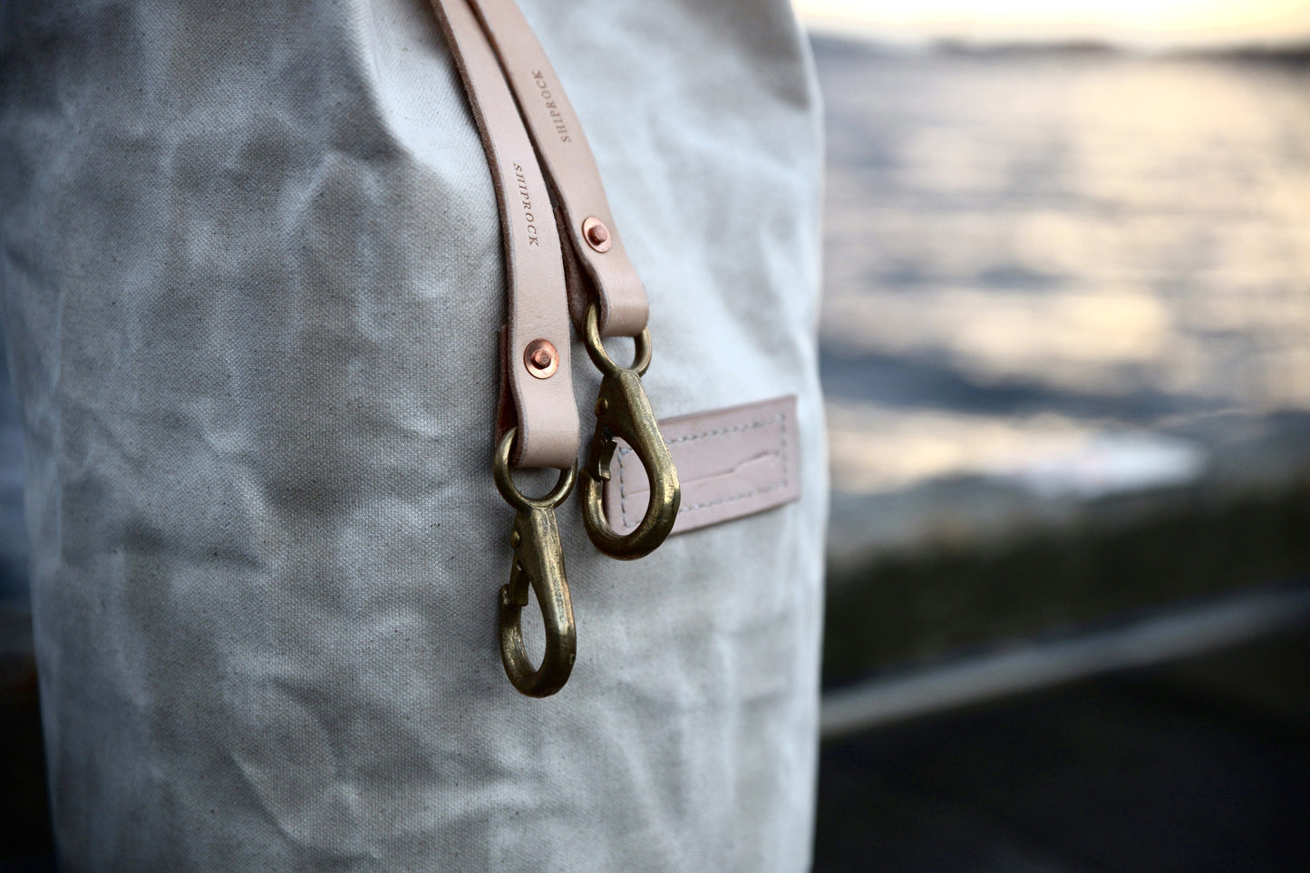 The Runabout in Obsidian Waxed Canvas and Obsidian Veg Tan Leather Strap - Made To Order - Lead Time Applies