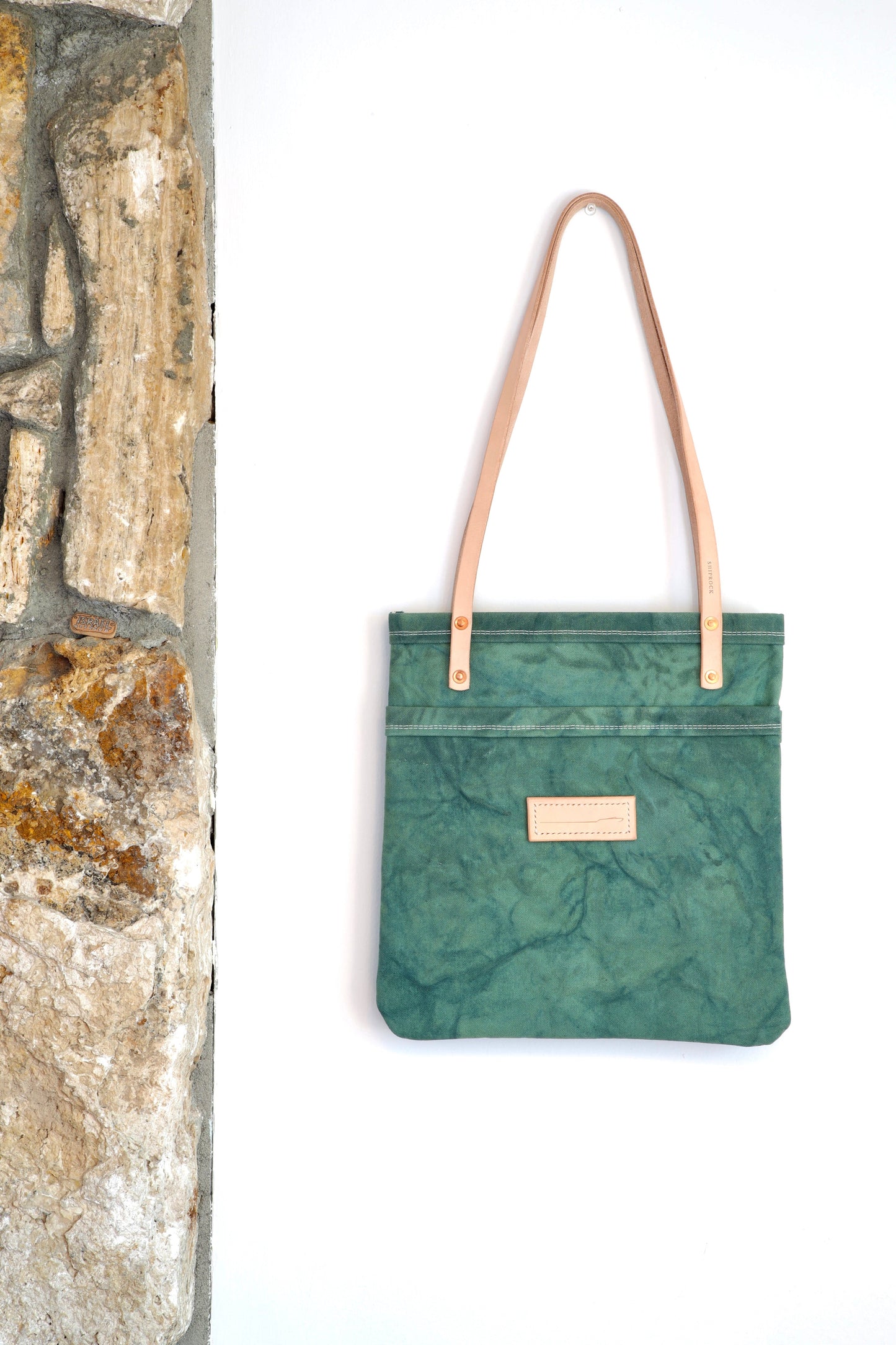 The Skiff Tote in Moss Waxed Canvas - Made To Order - Lead Time Applies