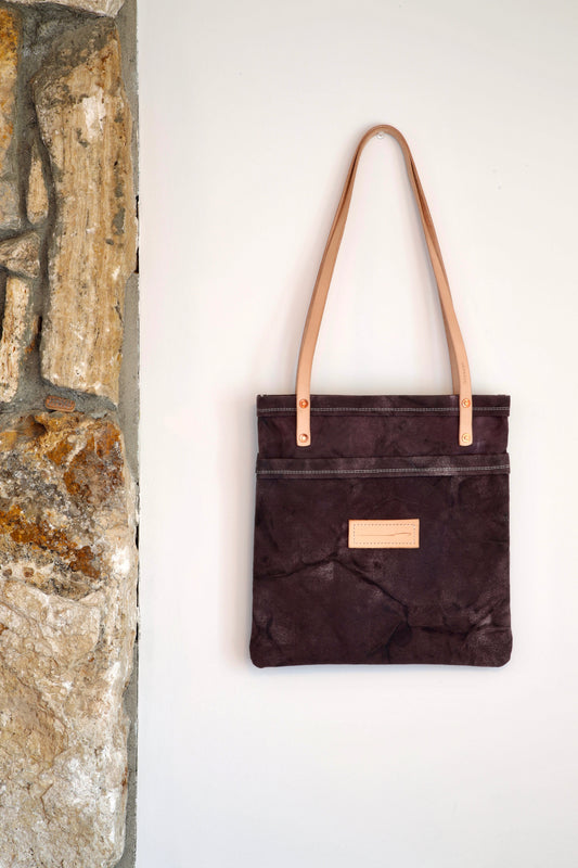 The Skiff Tote in Charcoal Waxed Canvas