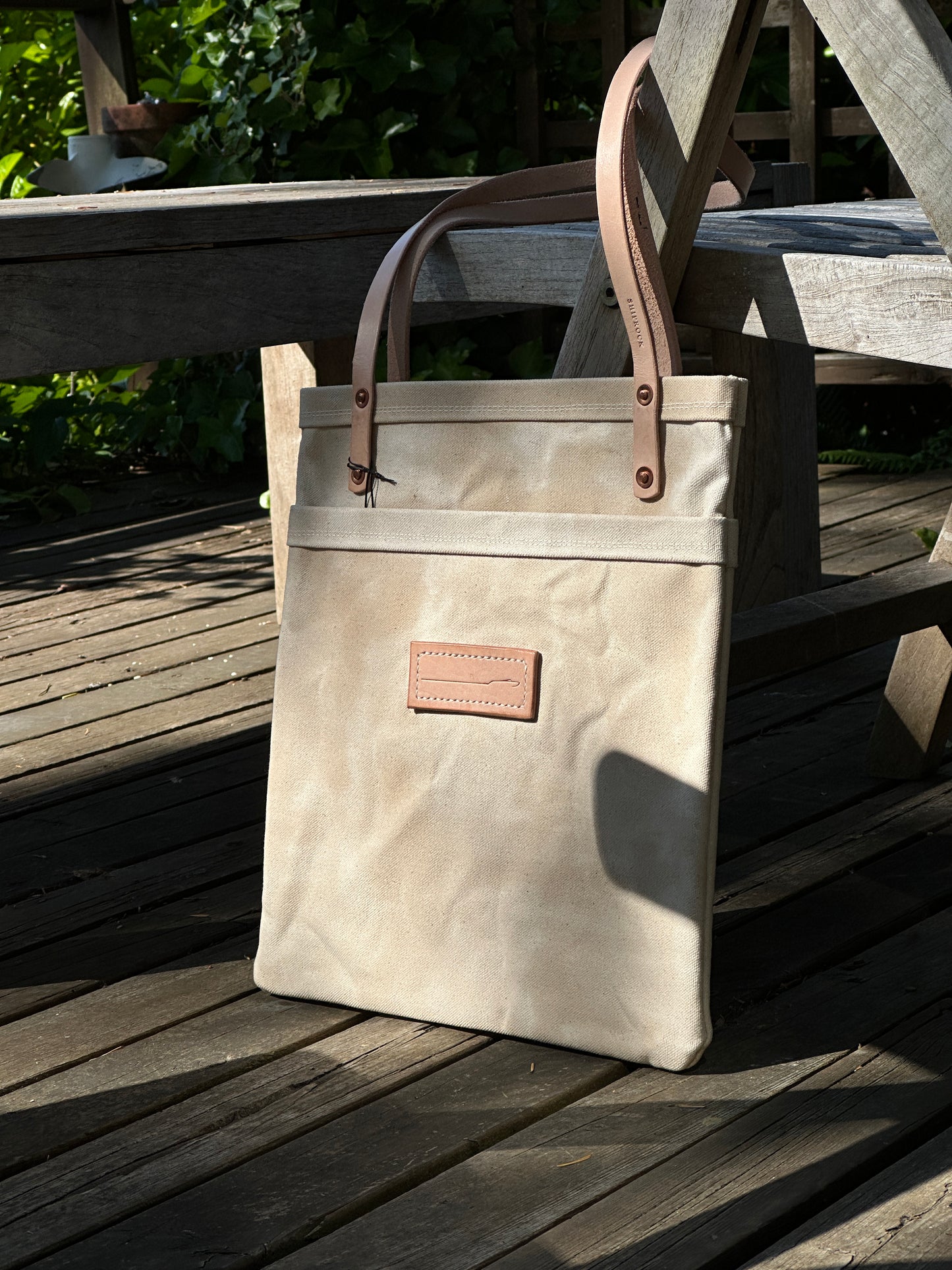 The Skiff Tote in Natural Waxed Canvas - Made To Order - Lead Time Applies