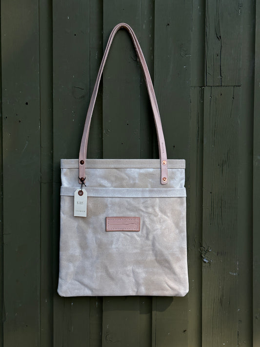 The Skiff Tote in Natural Waxed Canvas - Made To Order - Lead Time Applies